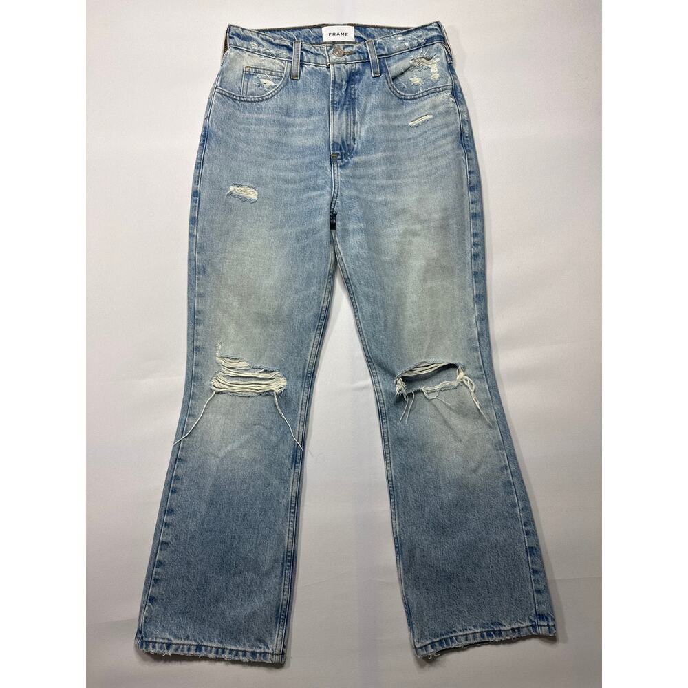 FRAME Denim Women's Le High'N'Tight Crop Mini Boot Blue Jeans - 25 (26x26.5)